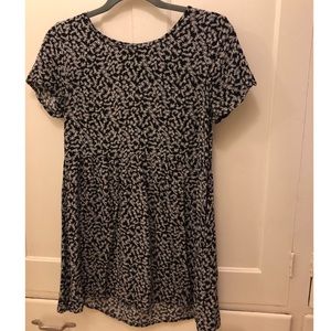 Floral B&W Babydoll Dress